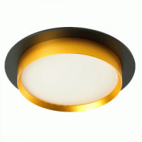 Feron cв-к встр. под лампу GX53, черный/золото, круг 110х40мм DL507 51356