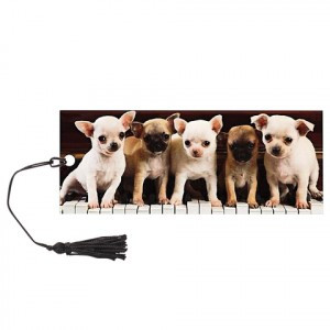 Закладка д/книг с линейкой, 3D объемная, BRAUBERG, "Милые щенки", с декорированным шнурком, 128098