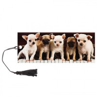 Закладка д/книг с линейкой, 3D объемная, BRAUBERG, &quot;Милые щенки&quot;, с декорированным шнурком, 128098