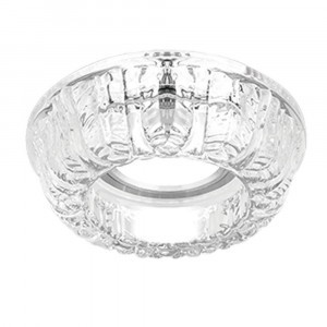 Gauss CR055 св-к встр. MR16 Круг стекло листья 100(65)x65 Крист./Хром