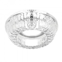 Gauss CR055 св-к встр. MR16 Круг стекло листья 100(65)x65 Крист./Хром