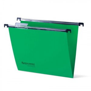 Подвесные папки пласт. BRAUBERG комп. 5шт., 315х245 мм, до 80л. А4, зеленые пласт. табуляторы 231799