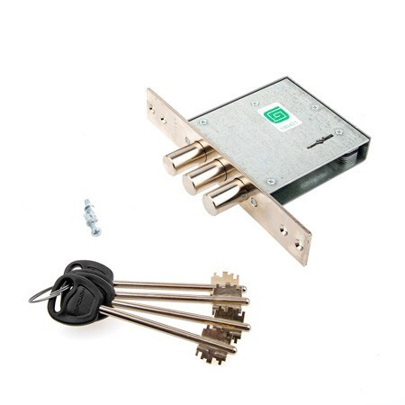 Замок врез ГАРДИАН-3001 сувальдный (3 ригеля 15,8мм) 4 длинных ключа   \20