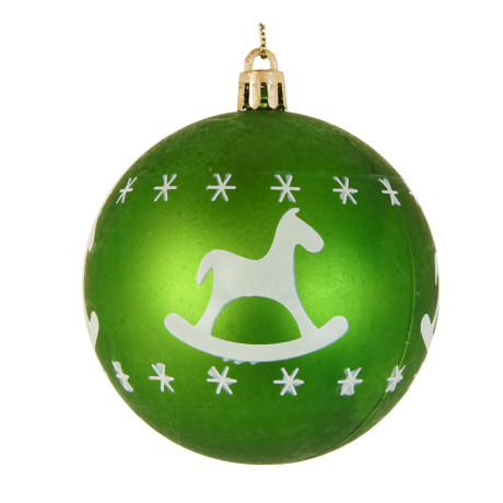 СНОУ БУМ Набор шаров 8 см, 4 шт, пластик, глиттер, 26-163