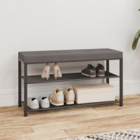 Банкетка Торонто 33С, каркас графит, сиденье серое, 88,5*30*49см, до 120кг БТ33СГС под заказ ЗМИ