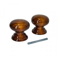Ручка-кнопка дверная дерево круглая Мокко Й-Ола инд. уп. (24)