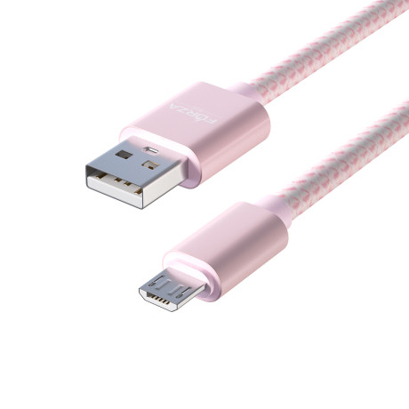 FORZA Кабель для зарядки Волна Micro USB, 1м, 2А, тканевая оплётка, 4 цвета, пакет