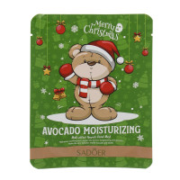 Маска для лица тканевая питательная с маслом авокадо тм SADOER Merry Xmas, 25 гр