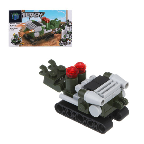 ИГРОЛЕНД Конструктор "Военная техника" 12 в 1, 13х3х7,5 см, ABS, 12 видов