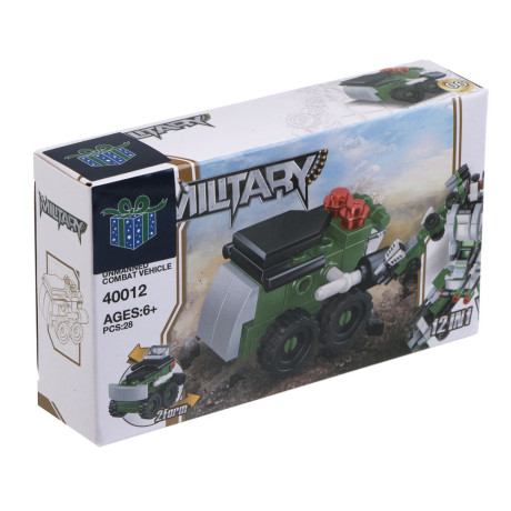 ИГРОЛЕНД Конструктор "Военная техника" 12 в 1, 13х3х7,5 см, ABS, 12 видов