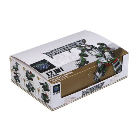 ИГРОЛЕНД Конструктор "Военная техника" 12 в 1, 13х3х7,5 см, ABS, 12 видов