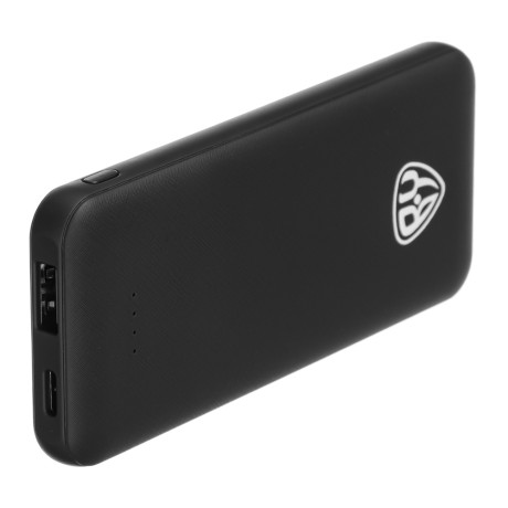 BY Аккумулятор мобильный, 5000 мАч, USB, 2А, прорезиненное покрытие, черный