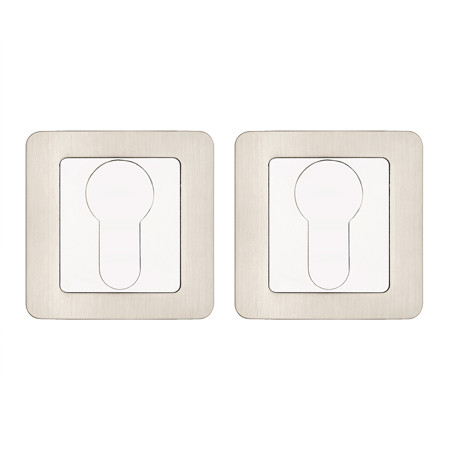 Накладка под цилиндр DP-C-22-NIS (матовый никель) Квадратная CODE DECO  (1пара)  \10 (200)