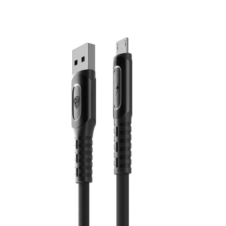 BY Кабель для зарядки Экстрим Micro USB, 1м, 3А, Быстрая зарядка QC3.0, ткань, черный