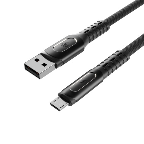 BY Кабель для зарядки Экстрим Micro USB, 1м, 3А, Быстрая зарядка QC3.0, ткань, черный