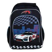 FLOMIK Рюкзак школьный 39х30х22см, &quot;Рэйсинг Тим&quot;, 1 отд., 1 передн., 2 бок.карм., эрг.спин, упл.лям.