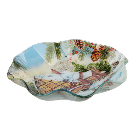 Зимние забавы Салатник круглый, 19х3,5см, стекло