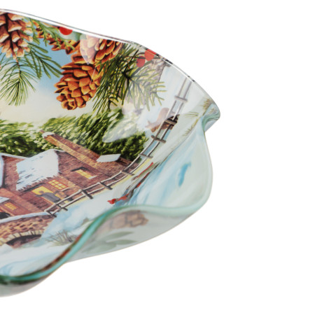 Зимние забавы Салатник круглый, 19х3,5см, стекло