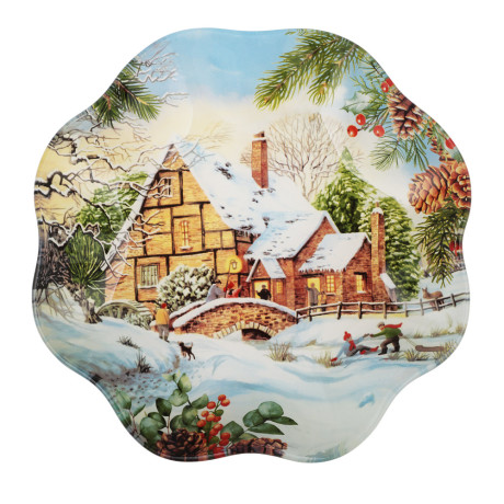 Зимние забавы Салатник круглый, 19х3,5см, стекло