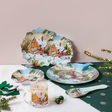 Зимние забавы Салатник круглый, 19х3,5см, стекло