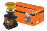 TDM AELA-22 кнопка управления &quot;Грибок&quot; желт. d22мм неон/230В 1з+1р (10!) SQ0704-0034