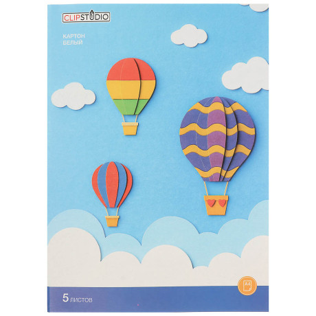 Картон белый 5 листов, 19х27,5 см, в карт. папке