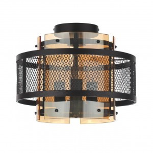 LUMION 8007/3C MODERNI LN25 черн./черн., зол мет./мет., стекло люстра Е14 3x40W 220V Zarina