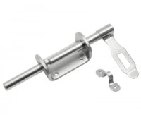 Засов Домарт воротный 75) 190мм с накладкой цинк d-13мм10)