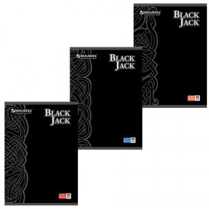 Тетрадь 96л., А4, BRAUBERG клетка, выбор. лак, "Black Jack", 3 вида, 401853