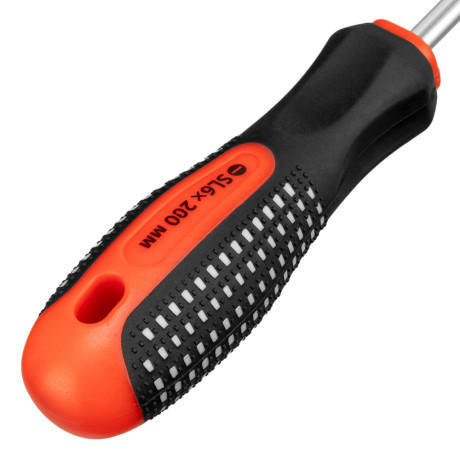 Отвертка Fusion, SL6 х 200 мм, CrV, трехкомпонентная рукоятка "Anti slip" Matrix