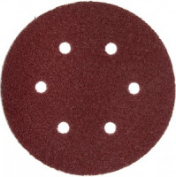 Круг шлифовальный ЗУБР &quot;МАСТЕР&quot; универс, абразив бумага на велкро основе, 6 отверст, Р80, 150мм,5шт