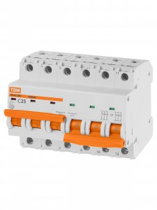 TDM автоматический выкл. с мех. блок. (байпас) ВА47-29Б 3Р+3Р 25А 4,5кА х-ка C SQ0206-0409