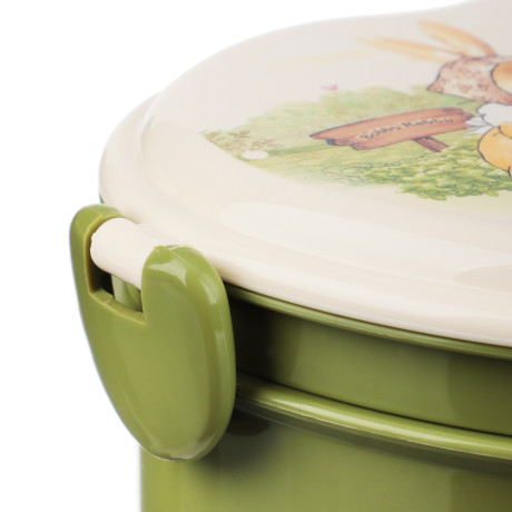 Ланчбокс в форме сердечка "Зайчата", тарелка, ложка-вилка, 13,5х16см, полипропилен