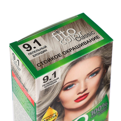 Краска для волос FITO COLOR Classic, 115 мл, тон 9.1 пепельный блондин