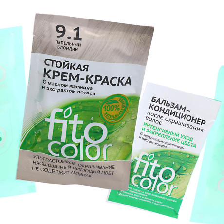 Краска для волос FITO COLOR Classic, 115 мл, тон 9.1 пепельный блондин