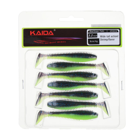 KAIDA Приманка силиконовая ТВИСТЕР 3", 8см, 4гр, HT010, 7шт