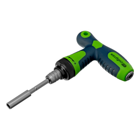 Отвертка Т-образная реверсивная с набором бит, торцевых головок, 33 предмета, CrV Сибртех