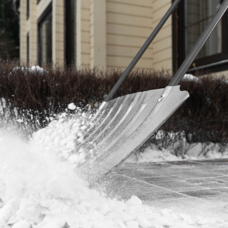 Движок для уборки снега оцинкованный, 735x385x1120 мм, стальная рукоятка, Сибртех