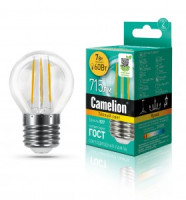 Camelion Шар G45 E27 7W(715lm) 3000K 2K филамент 77x45 LED7-G45-FL/830/E27 (10!)
