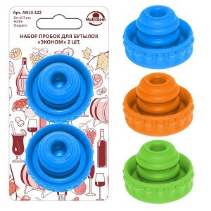 Пробка для бутылки 2шт/уп, цена за уп d=3см цвет микс (кратность 6!!!) 13-122 Мультидом