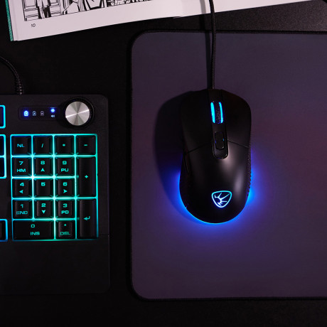 BY Игровая мышь проводная Carbine 12400dpi,9D,PAW3327,RGB,220см