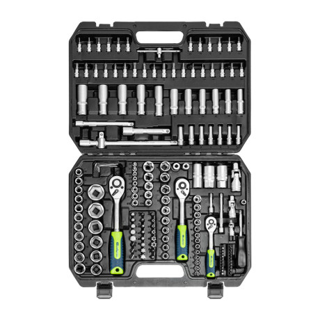 Набор инструментов, 1/2", 3/8", 1/4", пластиковый кейс 172 предм. Сибртех