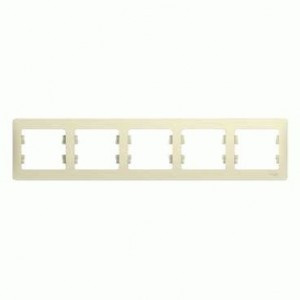 Systeme Electric GLOSSA рамка СУ 5 мест. беж. (горизонт.) GSL000205 (5!)