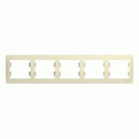 Systeme Electric GLOSSA рамка СУ 5 мест. беж. (горизонт.) GSL000205 (5!)