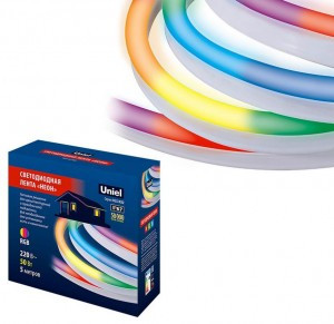 Uniel комплект ул. св/д ленты неон 5м RGB сет.шнур 1.5м с контрол. ULS-N22 5M/RGB/1.5M IP67