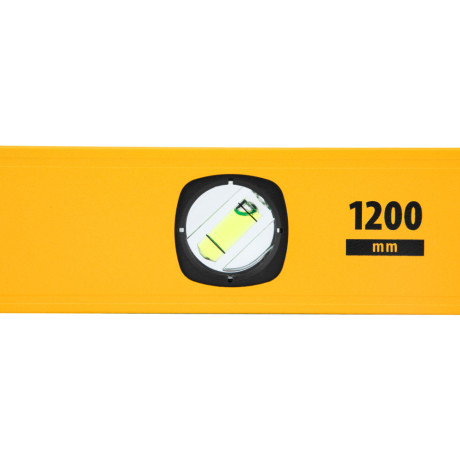 Уровень алюминиевый, магнит, фрезерованный, 3 глазка (1 зеркал.) 0,5 мм/м, 1200 мм Denzel