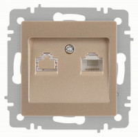 ЭРА Intro Accent мех. роз. СУ 1 мест. комп. (RJ45) шампань 6-303-04