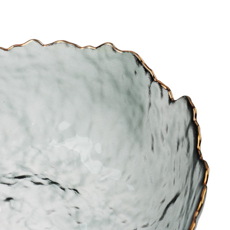 MILLIMI Набор салатников 2 шт, 17x16,5x7,5см / 20x20x9см, стекло, серый с золотой каймой