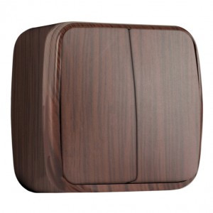 EKF Минск выкл. ОУ 2 кл. 10А темное дерево (ДУБ) EGV10-023-40