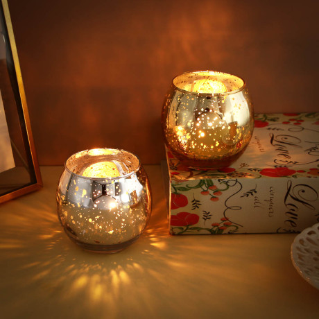 Подсвечник тм LADECOR стеклянный, 7,5x7,5x6,5 см, 2 цвета